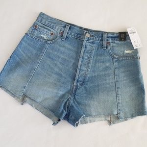 NWT A&F Denim High Rise Short Size 29